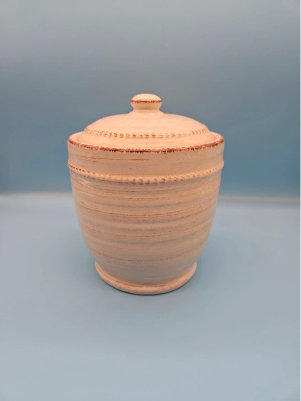 Small Ceramic Canister with Lid 7.75"